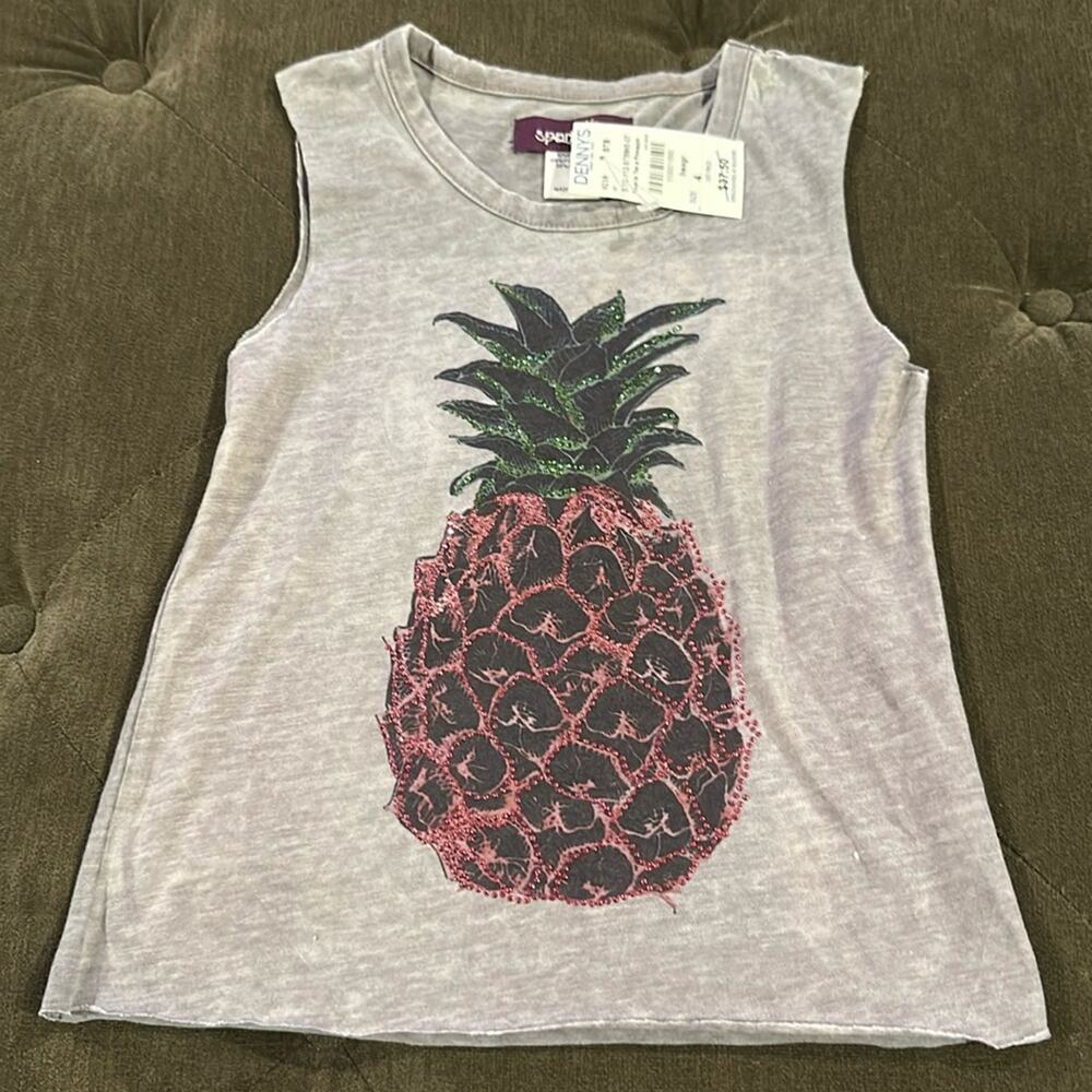 Sparkle pineapple tank top size 4 NWT